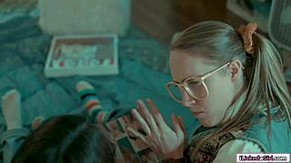 nerd babe shares intimate scissoring moment with bff