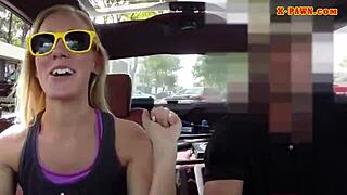 Petite Blonde Bimbo Sucks Pawn Dude Hard