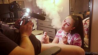 bts smokin hot black lynn chokes deepthroats my huge cock swallows cum mouthful pov