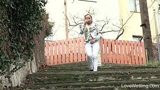 Naomi Nevena Solo Outdoor Public Pissing Softcore Scene