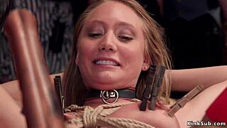 Bound slaves spanked hard fisted deep and gangbanged in brutal orgy