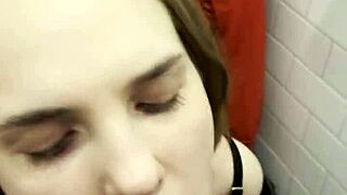 first nightclub stranger gets her sloppy deepthroat and facial cumshot