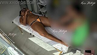 damn that micro bikini massage slips right into her big pussy...