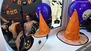 Pregnant Milf Pantyhose Halloween Mmf Creampie Gangbang