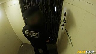 Leggy British blonde gets fucked senseless in elevator by hot cop!