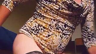 princessmina 😈 destroys her sexy cd pussy bent over doggystyle! 🍑💦