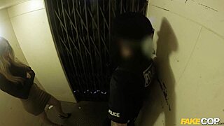 Leggy British blonde gets fucked senseless in elevator by hot cop!