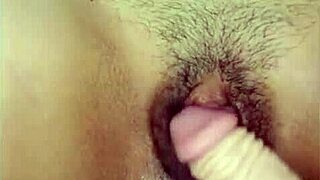 Solo latina mom fingers pussy craving big cock at home