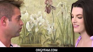 Fiona Frost's heart races in forbidden stepdad threesome passion, overwhelming emotions surge through teen body during intense orgyfam encounter