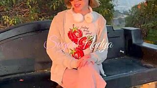 my first public flashing vid petite milf blue eyes outdoors