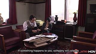 nana kunimi, suck that monster cock harder in office...