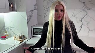 sexy blonde in stockings fucks so good... amateur russian couple pov