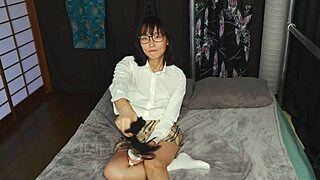 Zaya Ofhel bound shibari style banana fucked hard