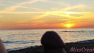 Heart-Pounding Risk at Sunset Beach with Stepdaughter's Help