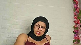 mia niqab bounces cute arab ass on 12-inch bbc dildo homemade