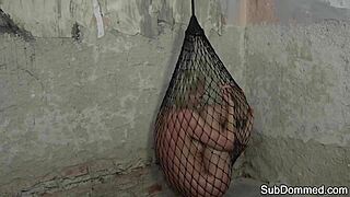 Dominated euro slave bound humiliated by rough maledom