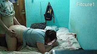 milf doggystyle with panties thong white pink half down