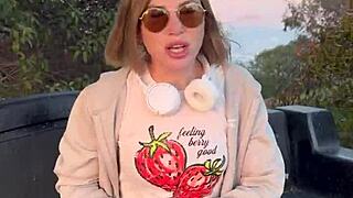 my first public flashing vid petite milf blue eyes outdoors