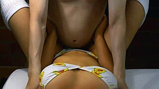 cute teen girlfriend cheats with friend for hardcore creampie