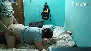 milf doggystyle with panties thong white pink half down