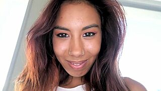 wow lil franki 90lb 19yo teen blows huge cock pov and swallows cum