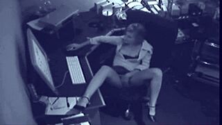 Office Whore Caught Fingering Herself On Hidden Cam!