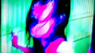 ebony latina teen squirts wildly on huge dildo ride