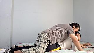 Why did her period stop her horny stepbro from slamming her wet shaved peruvian pussy?