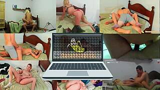 couple pounds pregnant latina teen's big ass in steamy shower