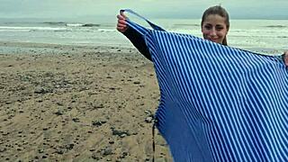 beautiful italian silvia soprano gets roughly dominated on norway beach with hard slaps spits and kinky cinematic play