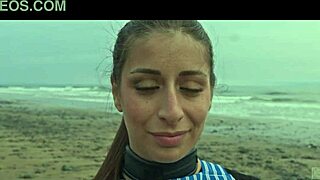 beautiful italian silvia soprano gets roughly dominated on norway beach with hard slaps spits and kinky cinematic play