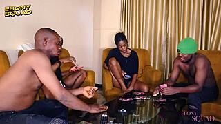 After winning i demanded a gangbang on that narrow ebony ass