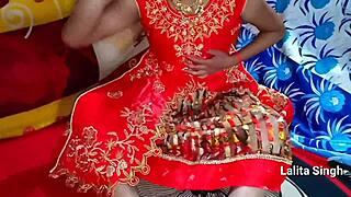 beautiful indian village bhabhi gets fucked hard on wedding bed