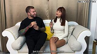 Slim Sexy Colombian Athenea Rose Teases Beautiful Face and Nice Pussy for Brian Evansx