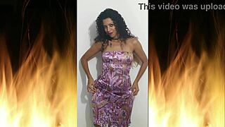 check out this juicy latina housewife flashing shaved pussy in lingerie solo