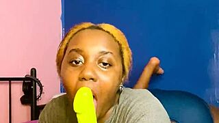 Blonde babe slut sucks dildo: yeah or nah?