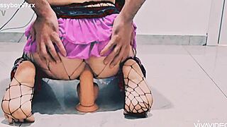 Does this sissy crave deeper anal dildo pounding?