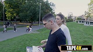 Ugly Nerd's Heart Races as Stunning Russian Co-Ed Passionately Rims His Ass