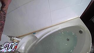 Big Ass Babe Fingers Tight Pussy to Orgasm in Underwater Shower POV