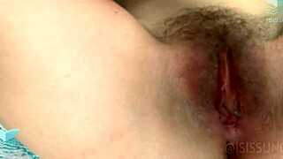 Stepsister strips then sucks and rides cock to creampie finish