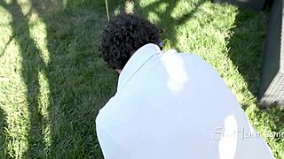 step grand daughter bends over for architect's cock on public lawn