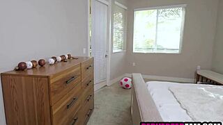 step brother catches brunette teen naked yoga then fucks her doggystyle pov