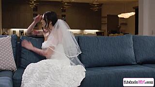 busty brunette babe scissoring tribbing milf girlfriend's wet pussy in lingerie orgasm fest