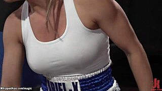 Hey, watch this milf boxer bind and fuck the pale manager