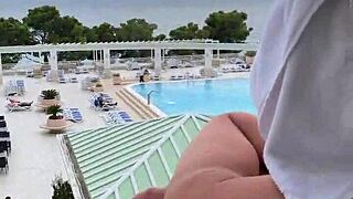 i'm masturbating with lisa on the balcony flashing my wife outdoors