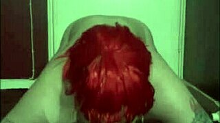 shy bisexual sissy in makeup takes huge dildo ass to mouth deepthroat