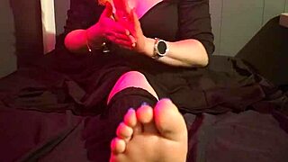 amputee carefully rubs lotion over her smooth foot