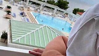 i'm masturbating with lisa on the balcony flashing my wife outdoors