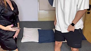 katty blake rides stepsis boyfriend's huge cock doggystyle while alone
