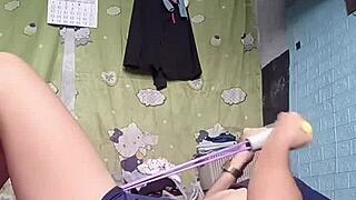 watch this petite asian babe crush her tight workout session